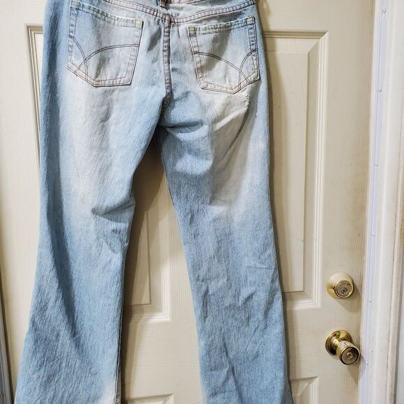 DenimCo light wash bootcut distressed jeans size 12 - Picture 4 of 12